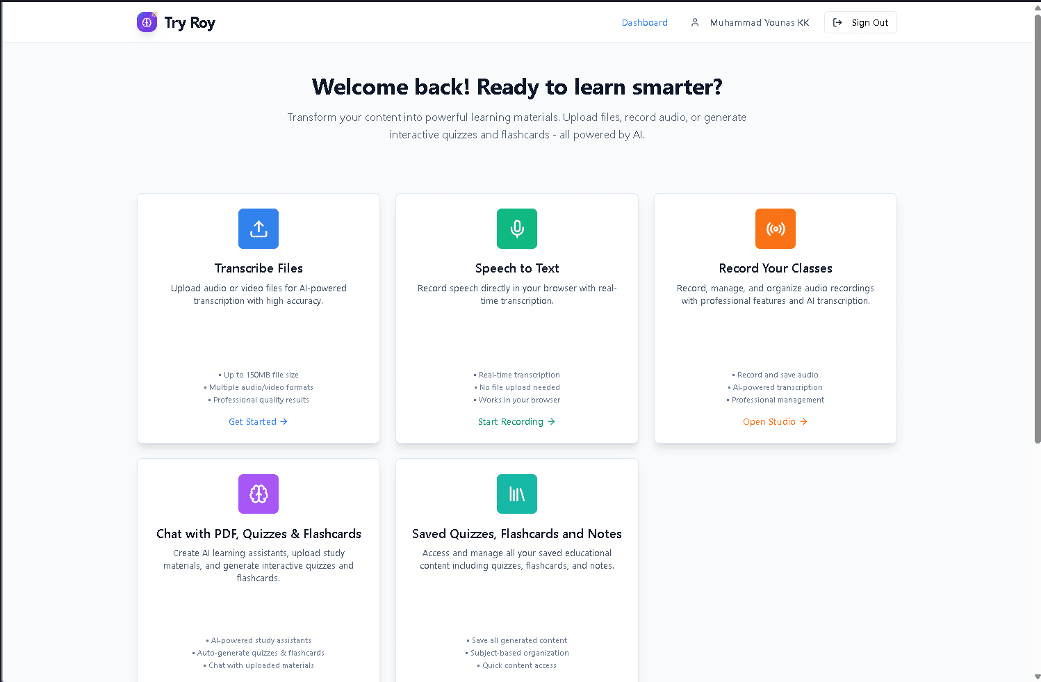 TryRoy SaaS - SaaS Platform project showcasing Vue.js, Laravel, PostgreSQL, Docker