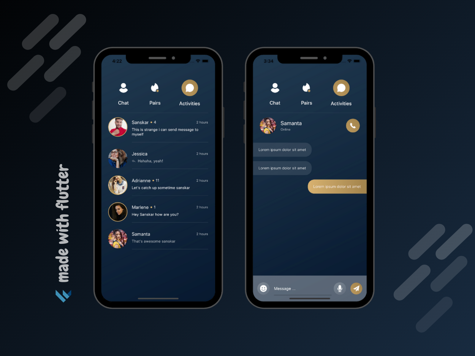 Flutter Social App preview