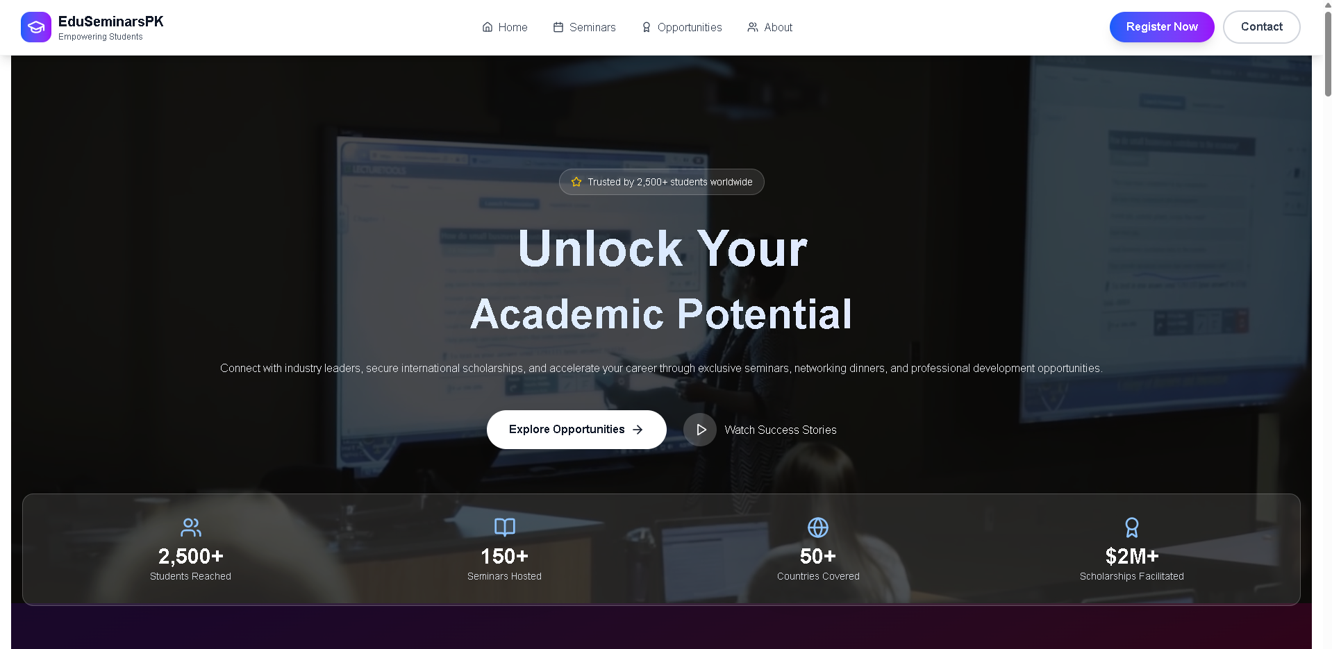 Seminars Platform preview